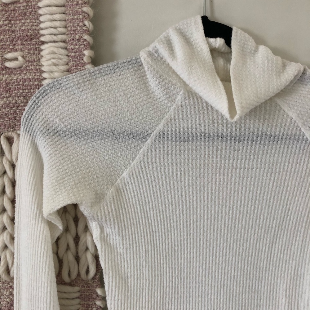White Free People Mock Turtleneck Bodysuit